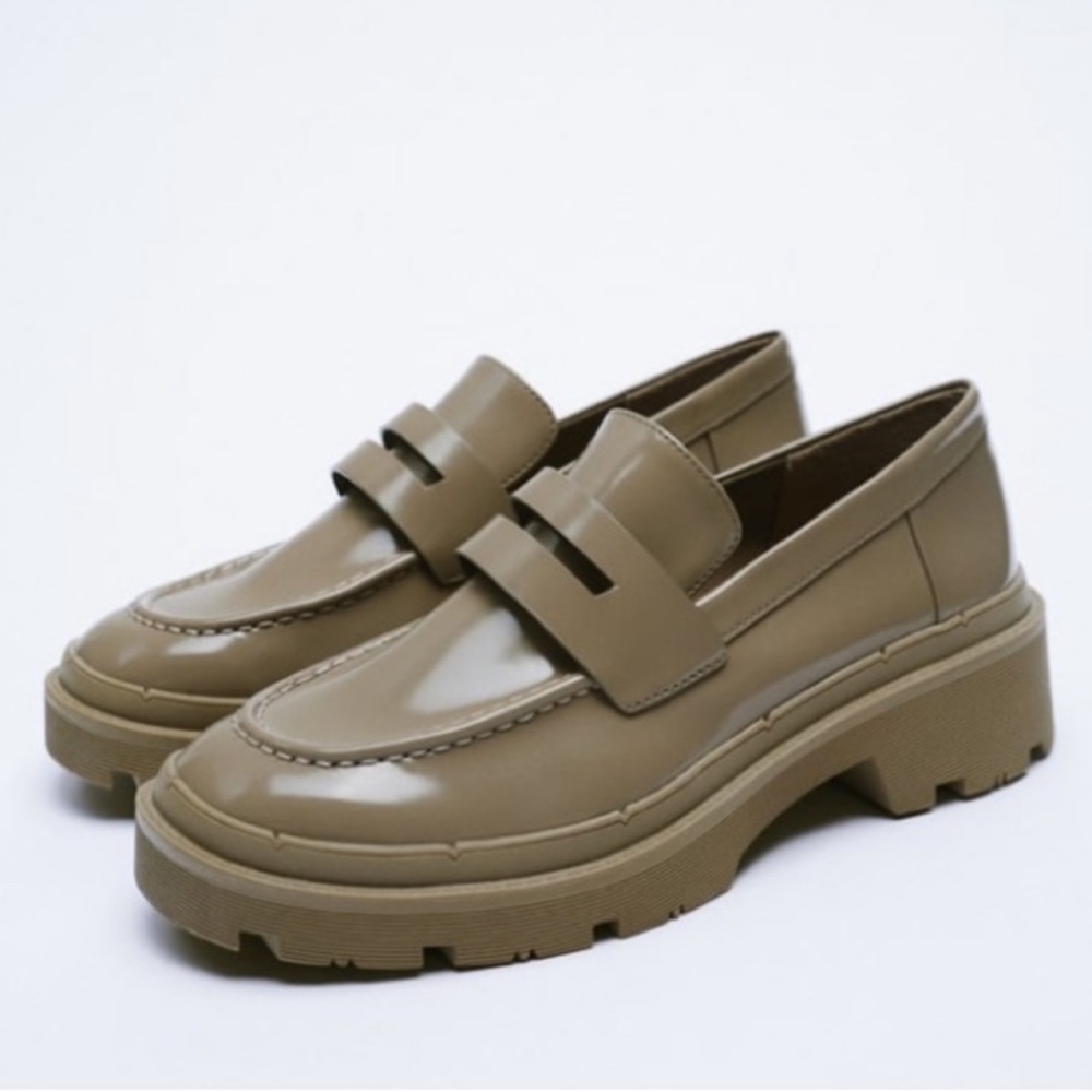 Zara Khaki Loafers